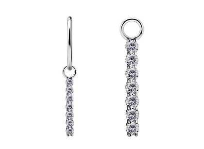 Подвеска из кобальт-хрома Line Crystal